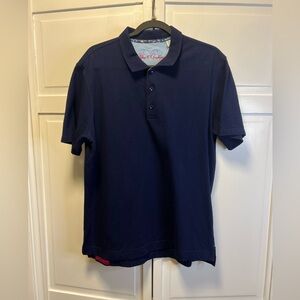 Robert Graham Men’s Classic Fit Short SleetPolo Shirt Size Men’s Large Navy Blue